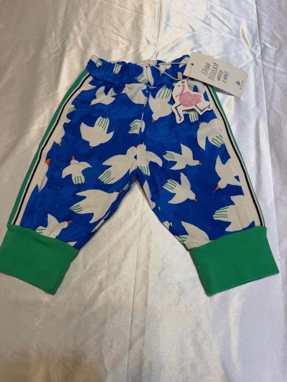Noe & Zoe Berlin Baby Track Pants Blue Dove Size 6-12M